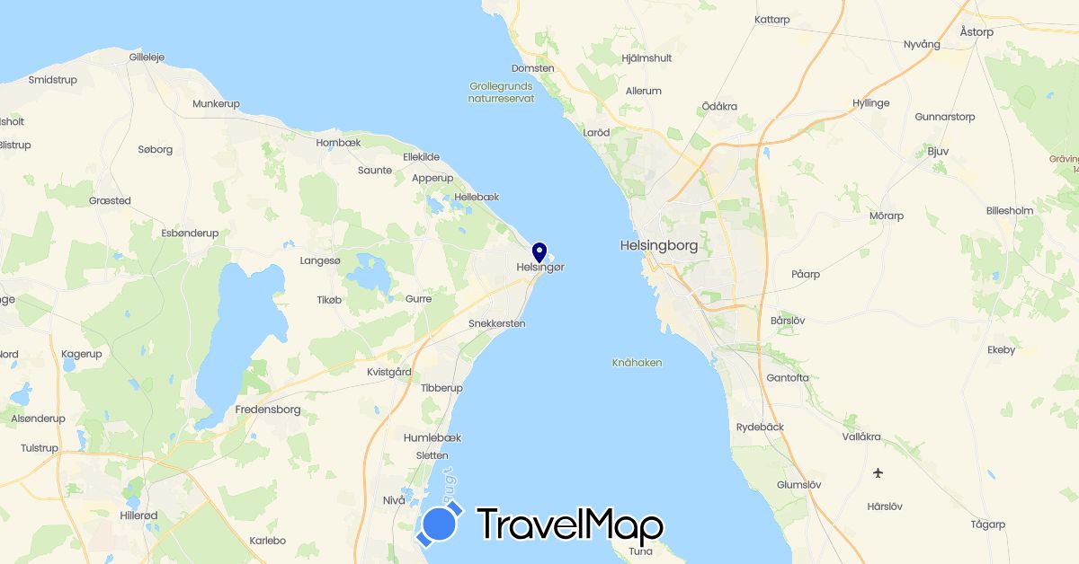 TravelMap itinerary: driving in Denmark (Europe)